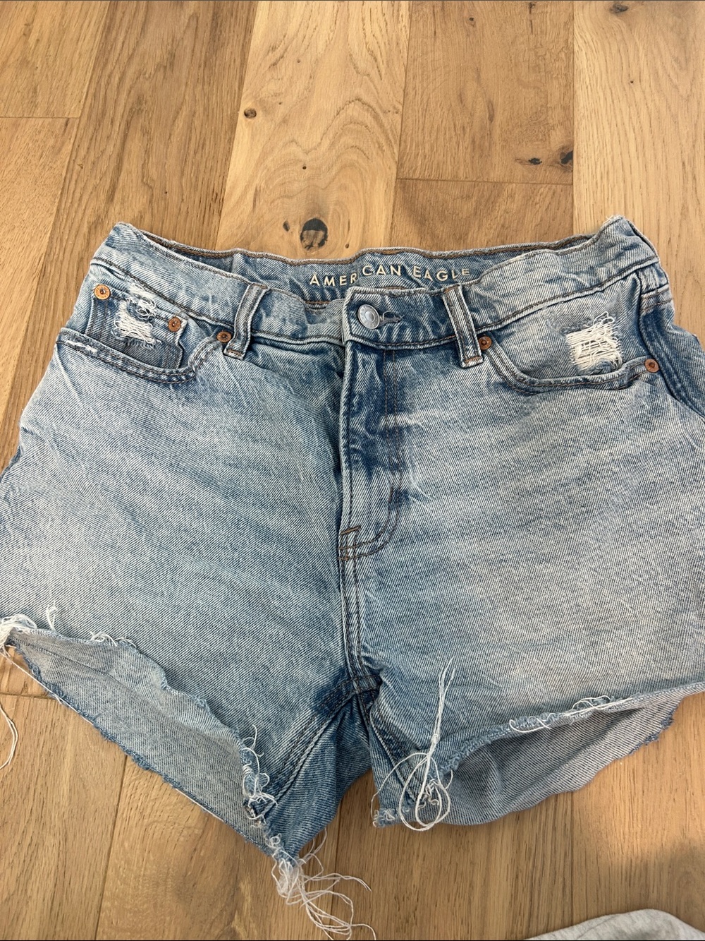 American Eagle Outfitters Light Wash Distressed Denim Cutoff Shorts